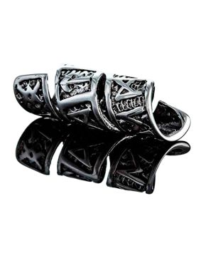 Northern Viking Jewelry Long Rune beard ring NVJHE006