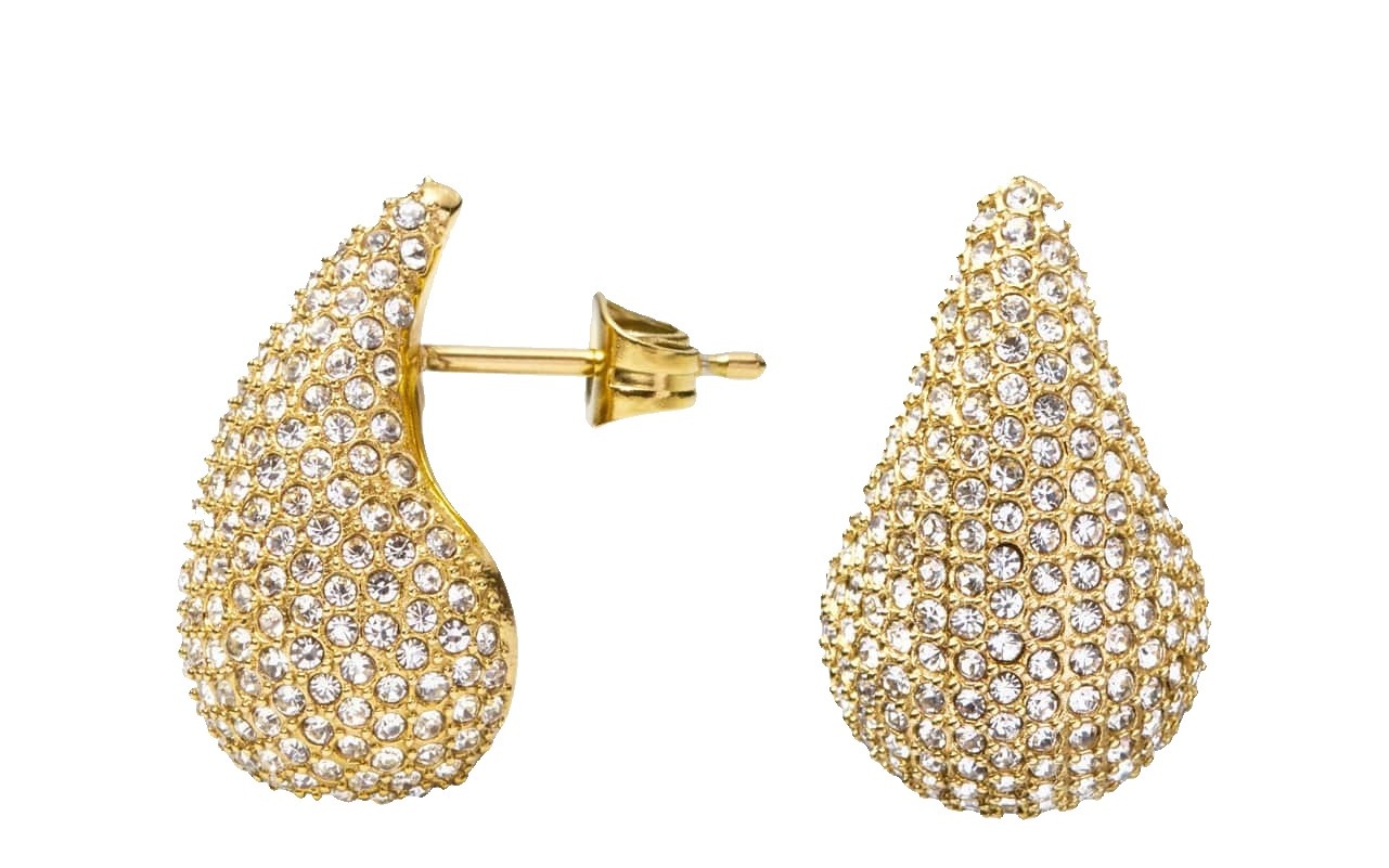 Mockberg Pavé daring small gold-plated earrings MB0187