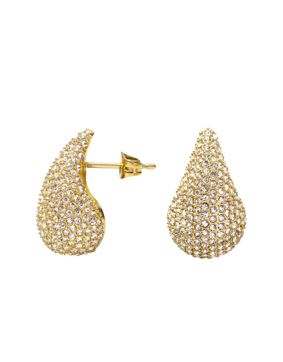 Mockberg Pavé daring small gold-plated earrings MB0187