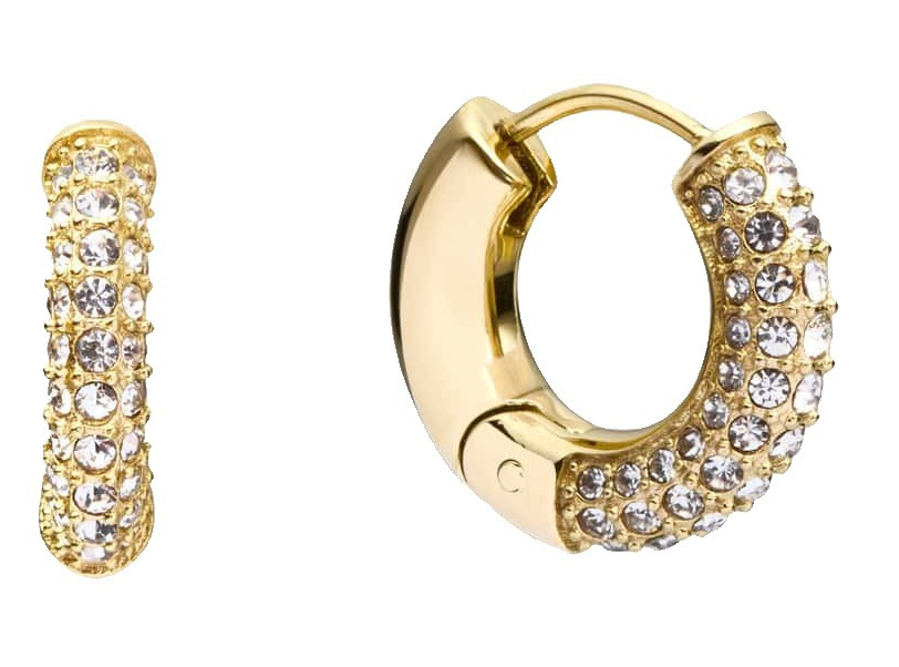 Mockberg Pavé everyday medium gold-plated hoops MB0192