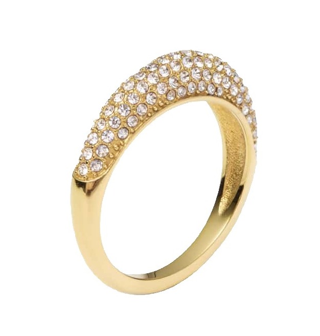 Mockberg Pavé precious gold-plated ring #54 MB0200