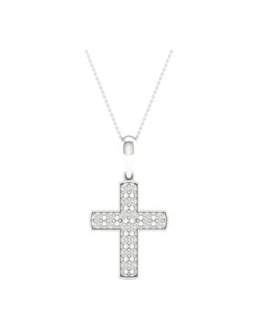 Lykken Elegance diamond cross white gold 0,066 ct