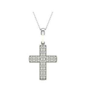 Lykken Elegance diamond cross white gold 0,066 ct