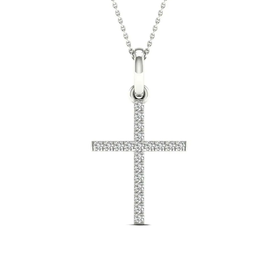 Lykken Elegance diamond cross white gold 0,1 ct
