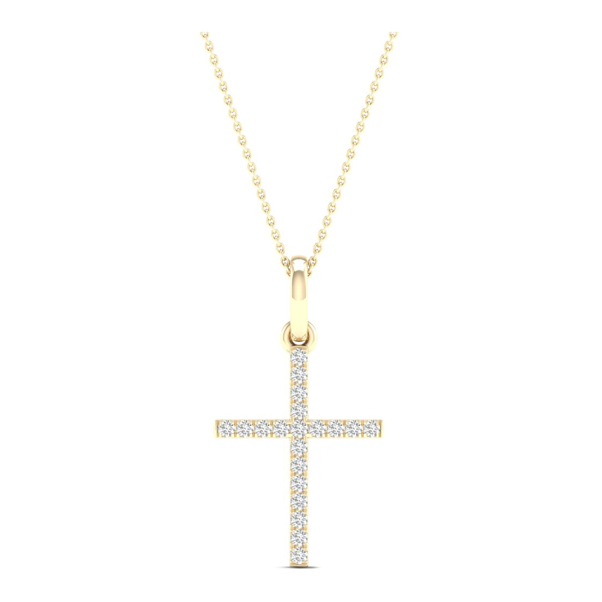 Lykken Elegance diamond cross gold 0,1 ct