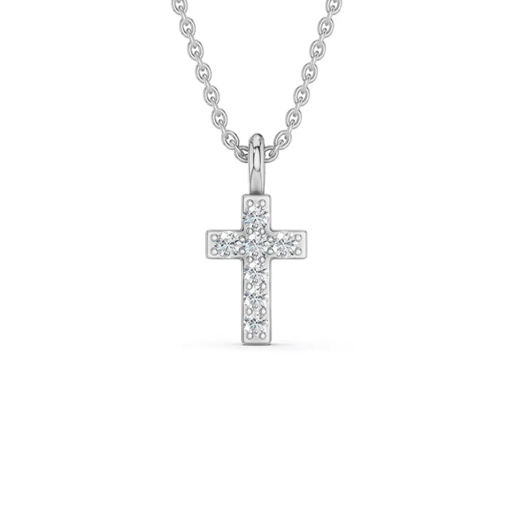 Lykken Elegance diamond cross white gold 0.028 ct