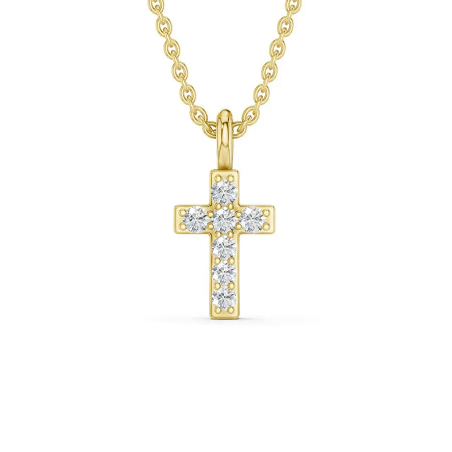 Lykken Elegance diamond cross gold 0,028 ct