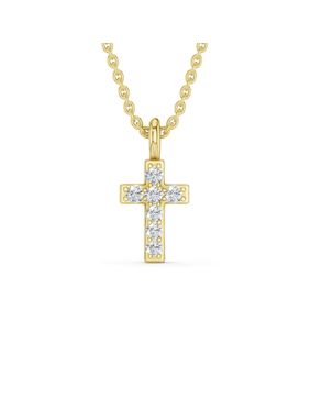 Lykken Elegance diamond cross gold 0,028 ct