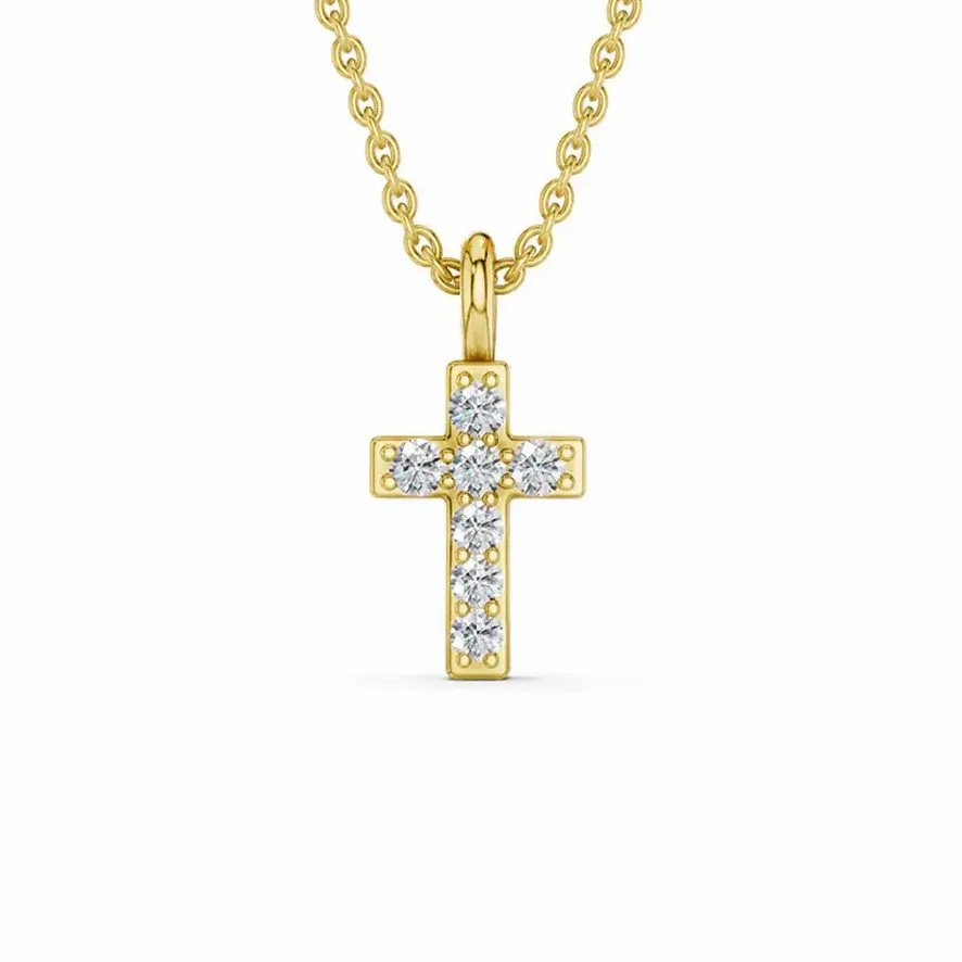 Lykken Elegance diamond cross gold 0,028 ct