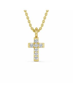 Lykken Elegance diamond cross gold 0,028 ct