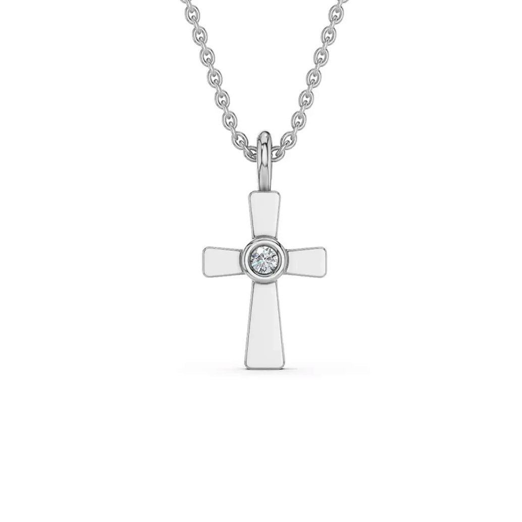 Lykken Elegance diamond cross white gold 0.012 ct