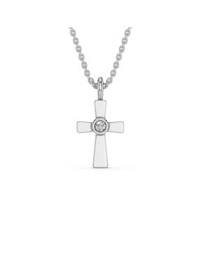 Lykken Elegance diamond cross white gold 0.012 ct