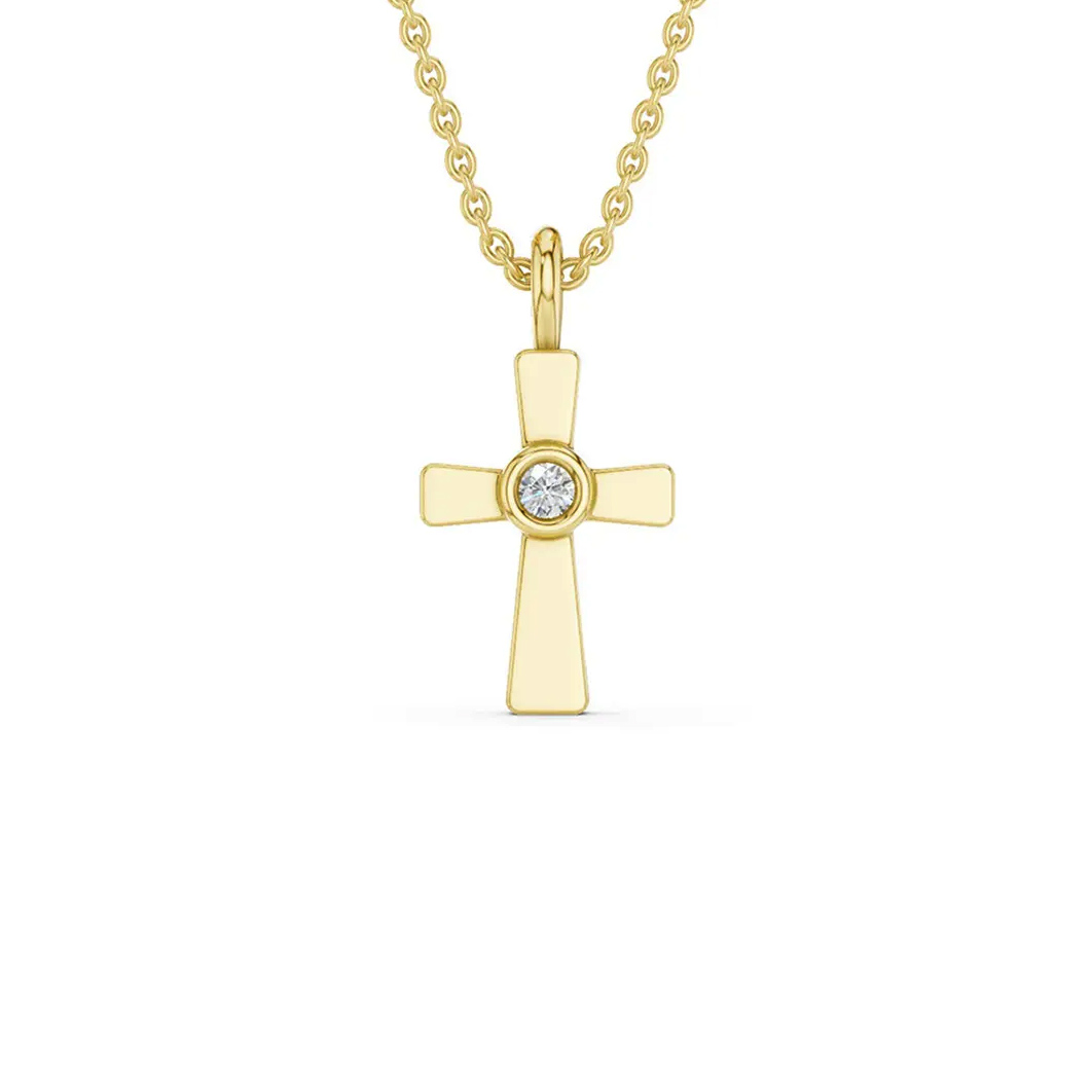 Lykken Elegance diamond cross gold 0.012 ct