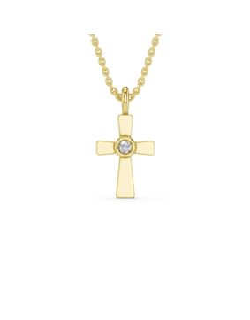 Lykken Elegance diamond cross gold 0.012 ct