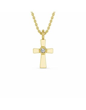 Lykken Elegance diamond cross gold 0.012 ct