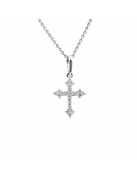 Lykken Elegance diamond cross white gold 0,11 ct