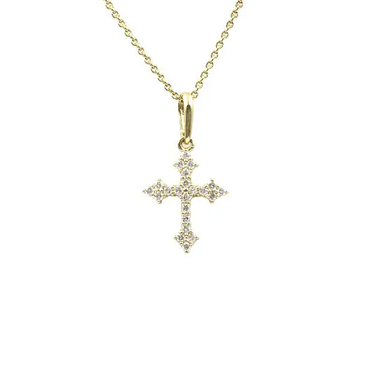 Lykken Elegance diamond cross white gold 0,11 ct