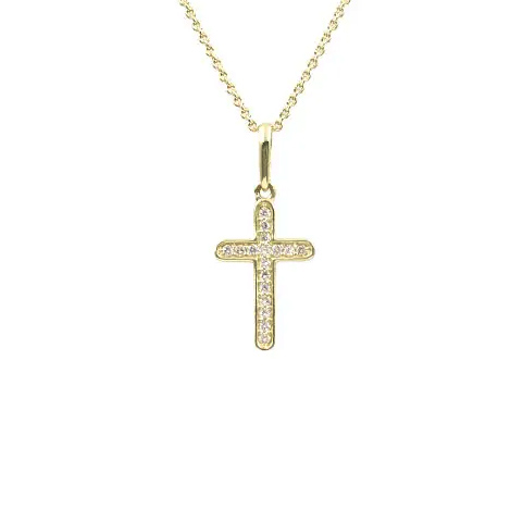 Lykken Elegance diamond cross gold 0,068 ct