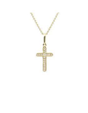 Lykken Elegance diamond cross gold 0,068 ct