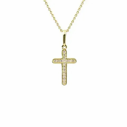 Lykken Elegance diamond cross gold 0,068 ct