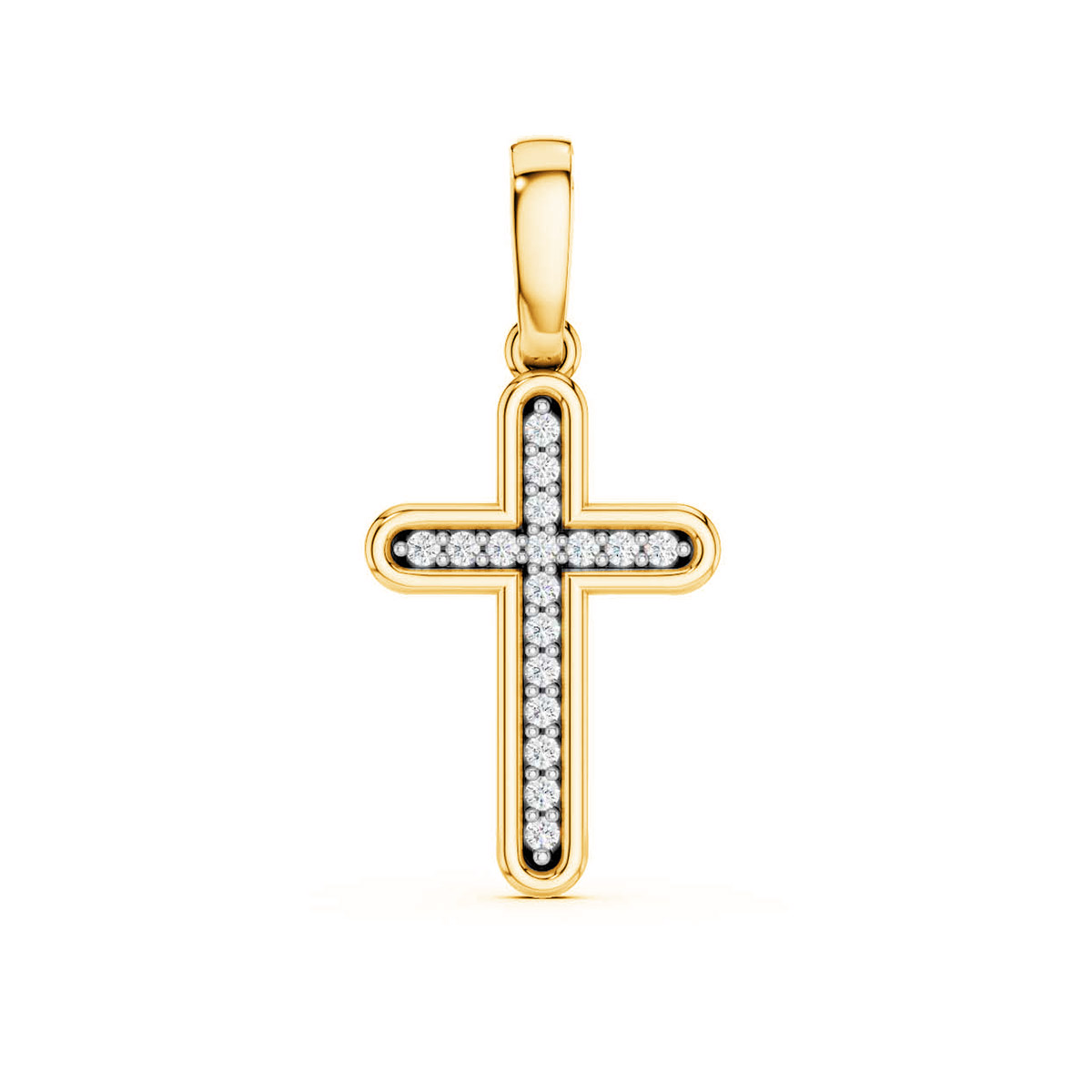 Lykka Elegance Gold Diamond Cross Pendant 19.5 mm