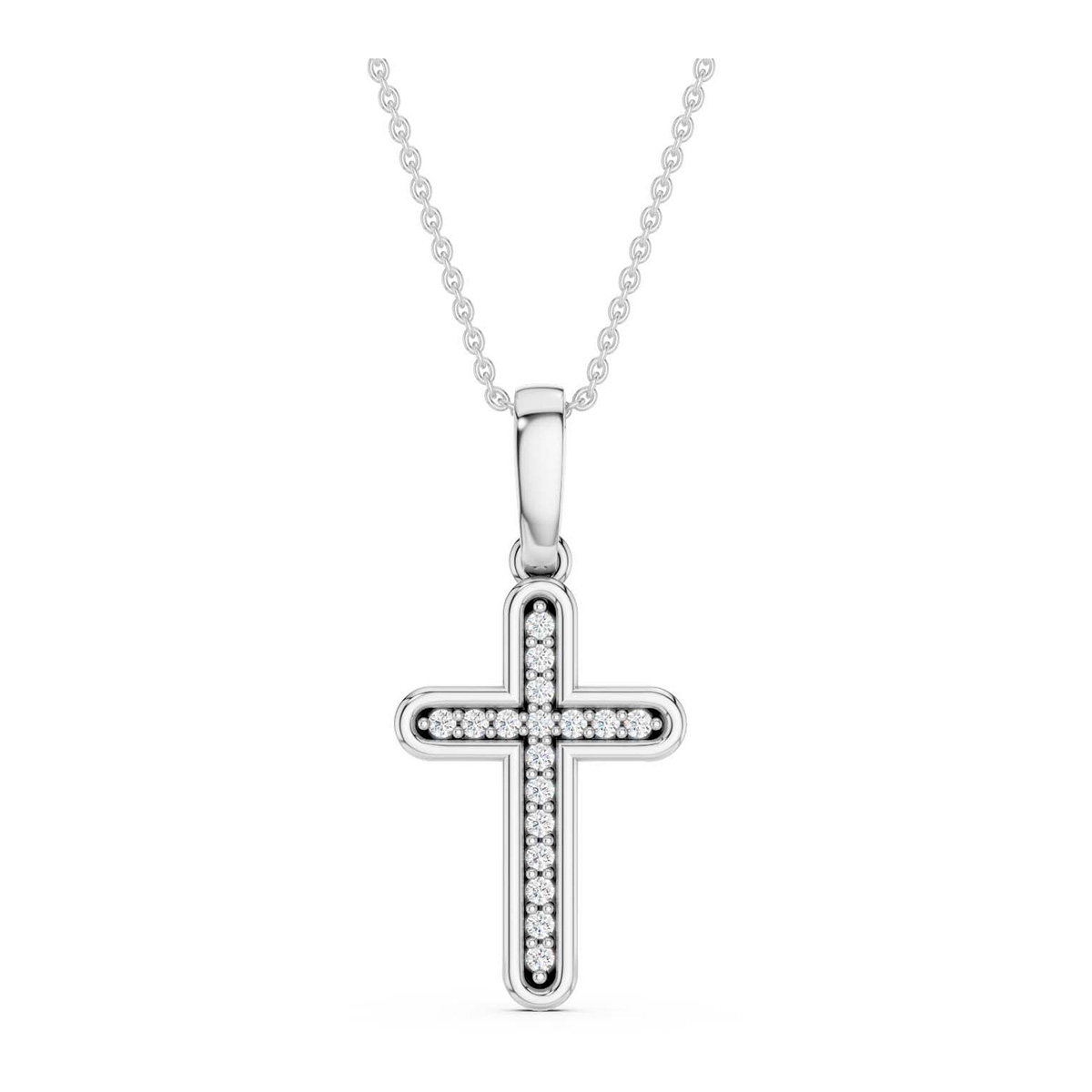 Lykken Elegance diamond cross white gold 0.068 ct