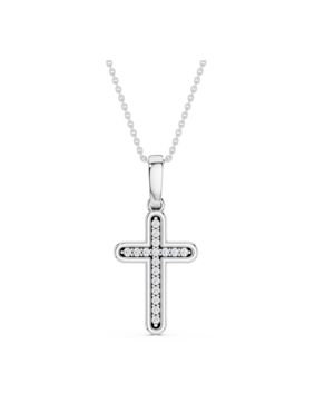 Lykken Elegance diamond cross white gold 0.068 ct