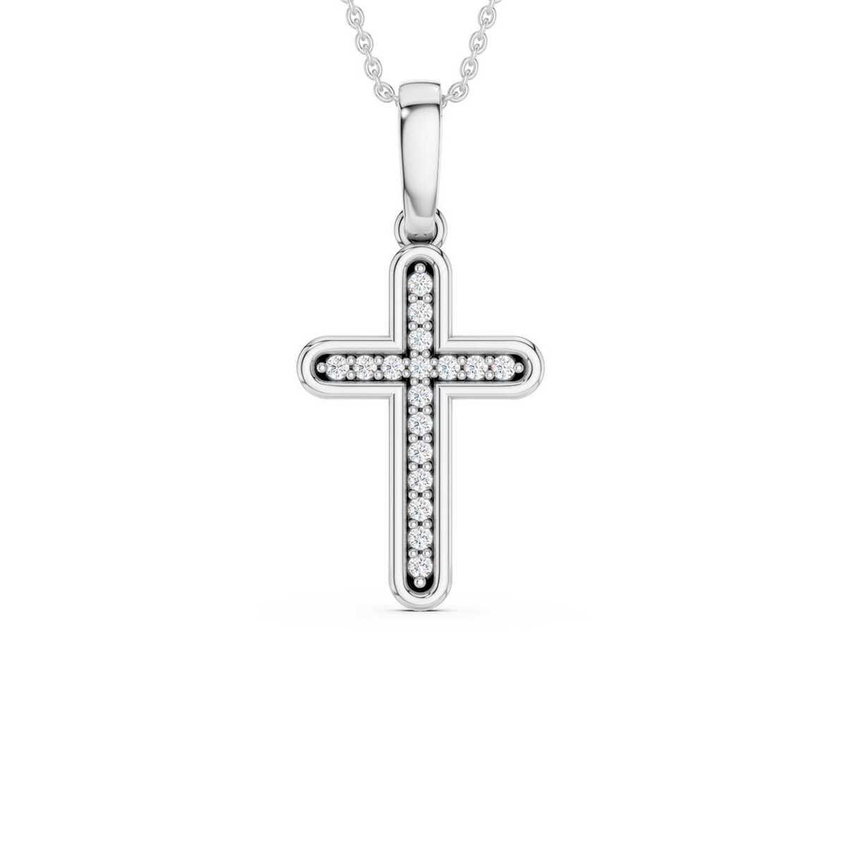 Lykken Elegance diamond cross white gold 0.068 ct