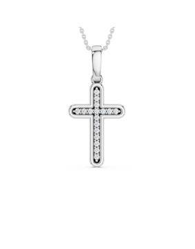 Lykken Elegance diamond cross white gold 0.068 ct
