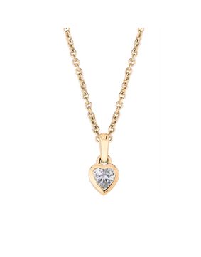 Lykka goldplated silver heart christening necklace
