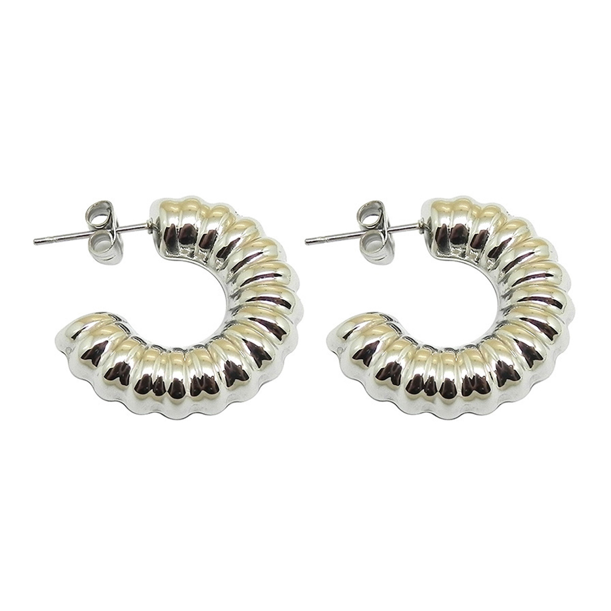 Lykken Trend semicircle stainless steel earrings 10 mm