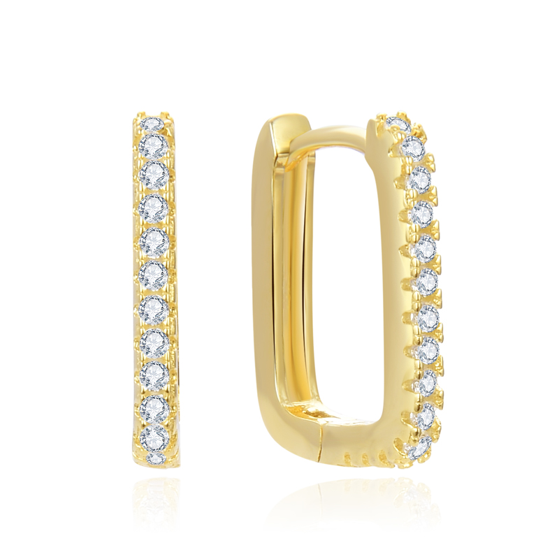 Lykka Casuals oblong oval gold-plated journey hoops