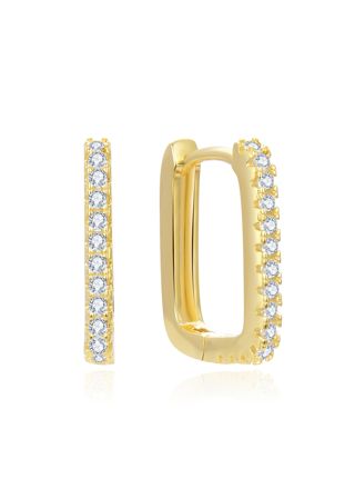 Lykka Casuals oblong oval gold-plated journey hoops