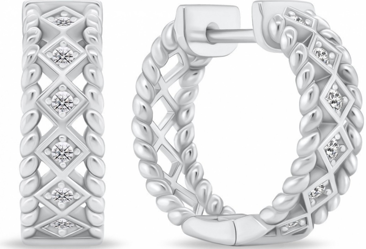 Lykka Casuals Huggie cz hoops silver   