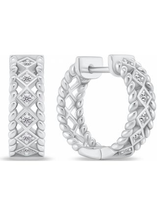 Lykka Casuals Huggie cz hoops silver