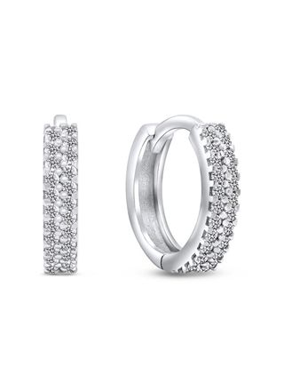 Lykka Casuals zirkonia Huggie silver hoops