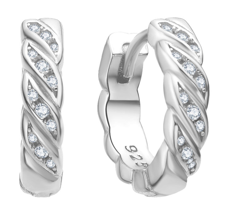 Lykka Casuals Wave silver hoops 15 mm 