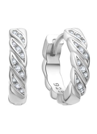 Lykka Casuals Wave silver hoops 15 mm