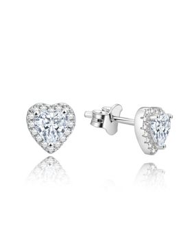 Lykken Hearts silver earrings heart zirconia