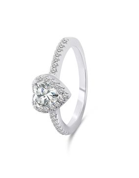 Lykken Hearts silver ring heart side stones zirconia