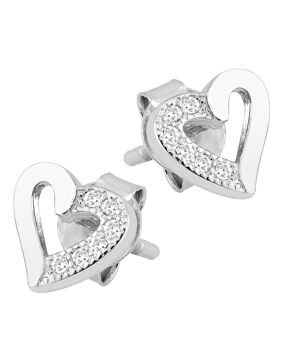 Lykken Hearts heart studs in silver