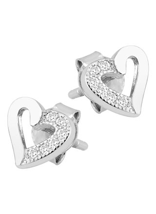 Lykka Hearts heart studs in silver