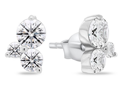 Lykka Casuals Three-stone silver earrings 