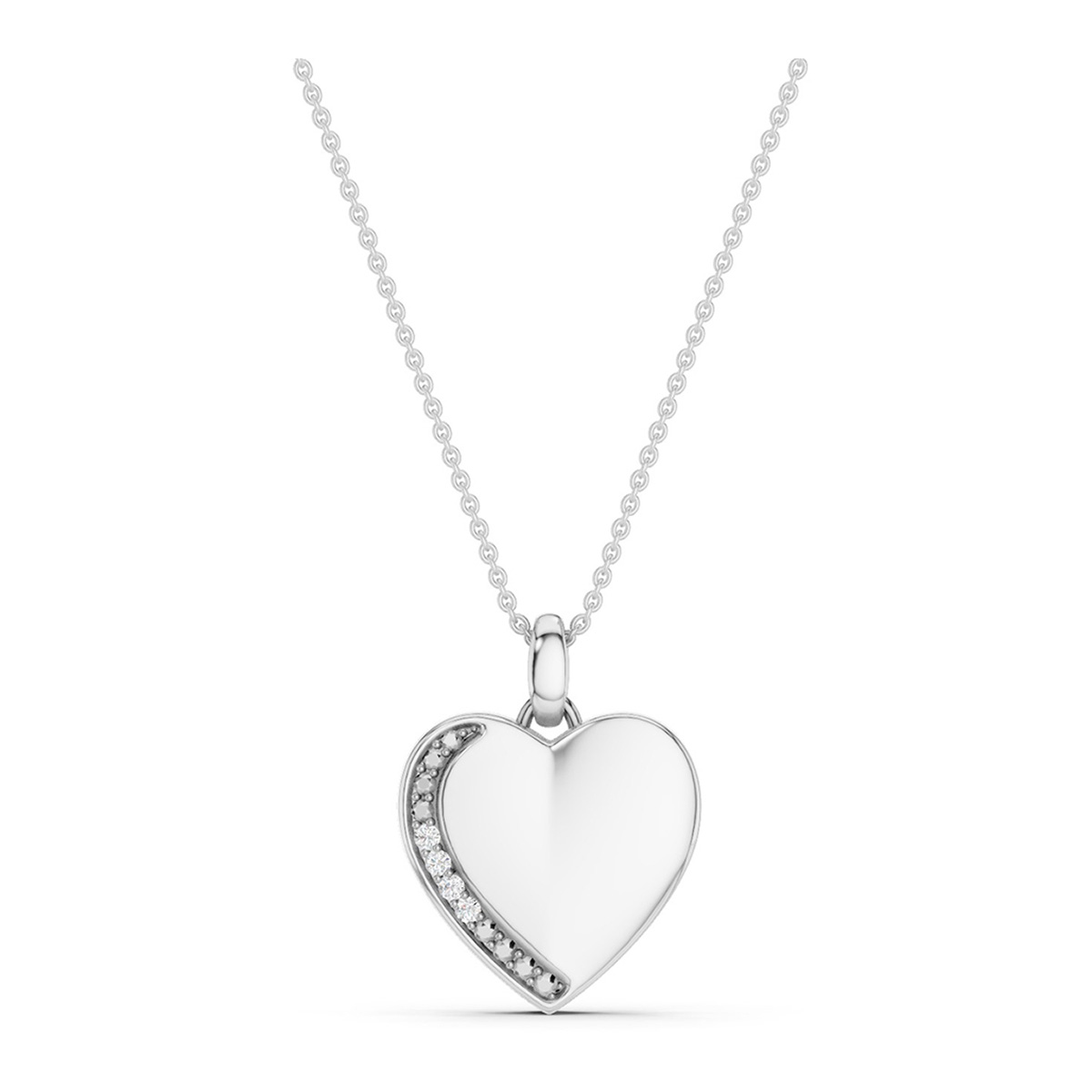 Lykken Elegance heart diamond pendant white gold 0,012 ct
