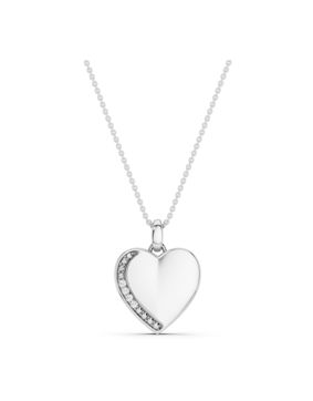 Lykken Elegance heart diamond pendant white gold 0,012 ct