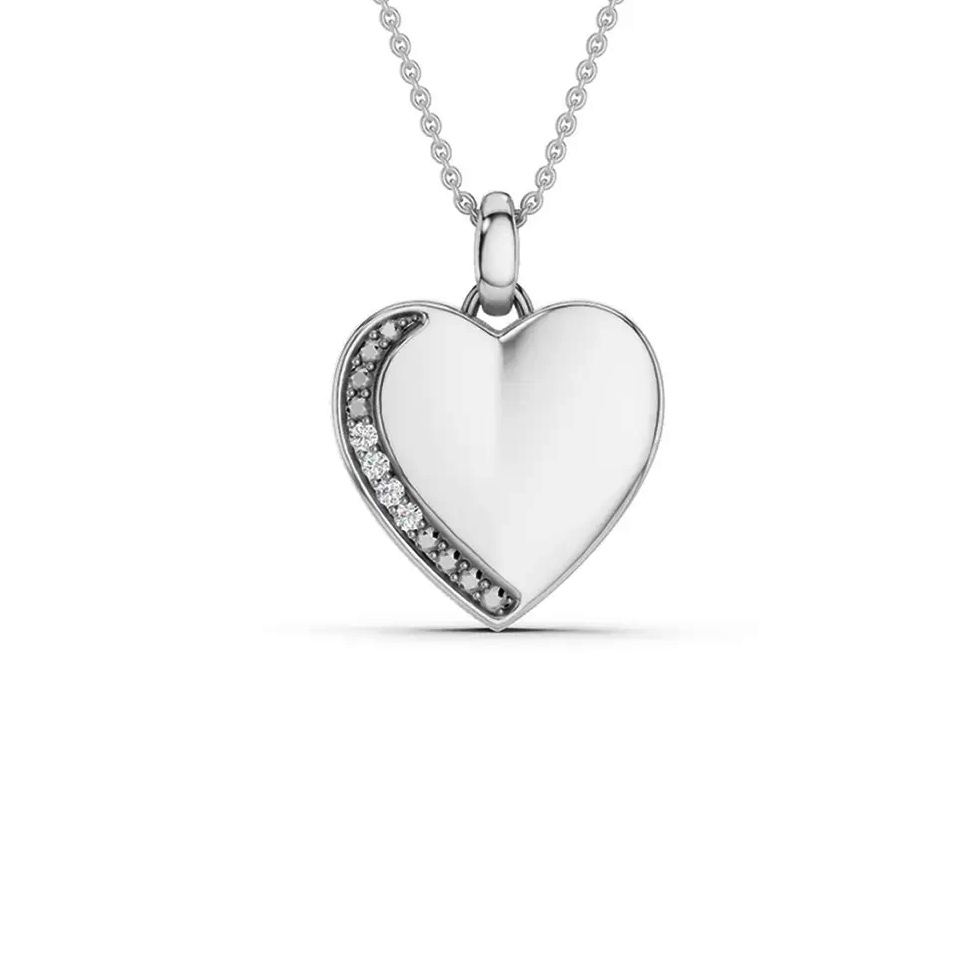 Lykken Elegance heart diamond pendant white gold 0,012 ct