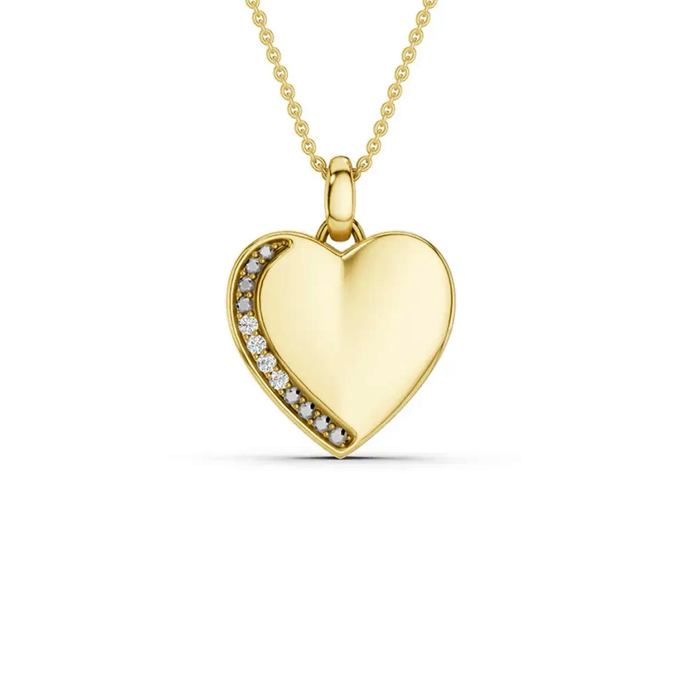 Lykken Elegance heart diamond pendant gold 0,012 ct
