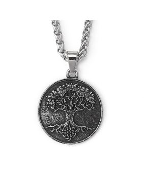 Lykka Viking Yggdrasil steel necklace 60 cm