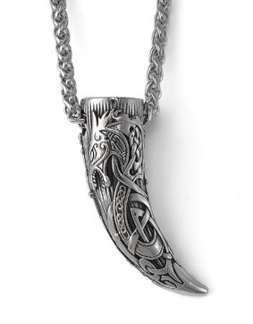 Lykken Viking tooth steel necklace 60 cm