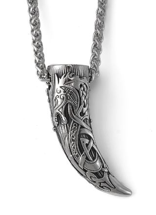 Lykka Viking tooth steel necklace 60 cm 